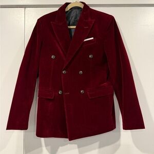 Men’s wine colored believer double breasted jacket